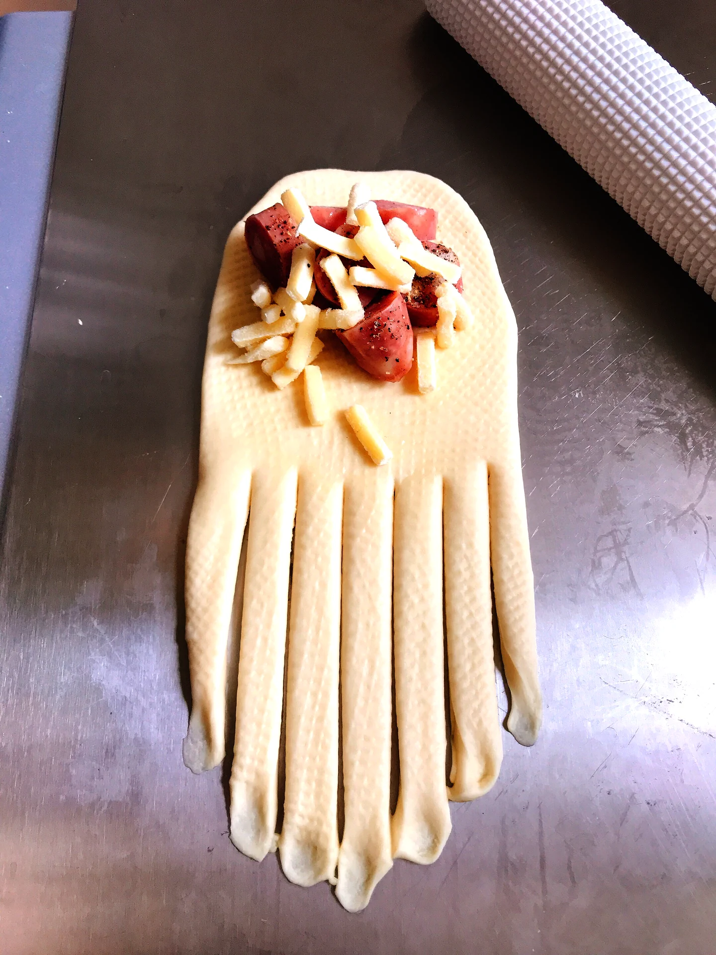 Pan de queso y salchicha (fermentación única) - Step 7