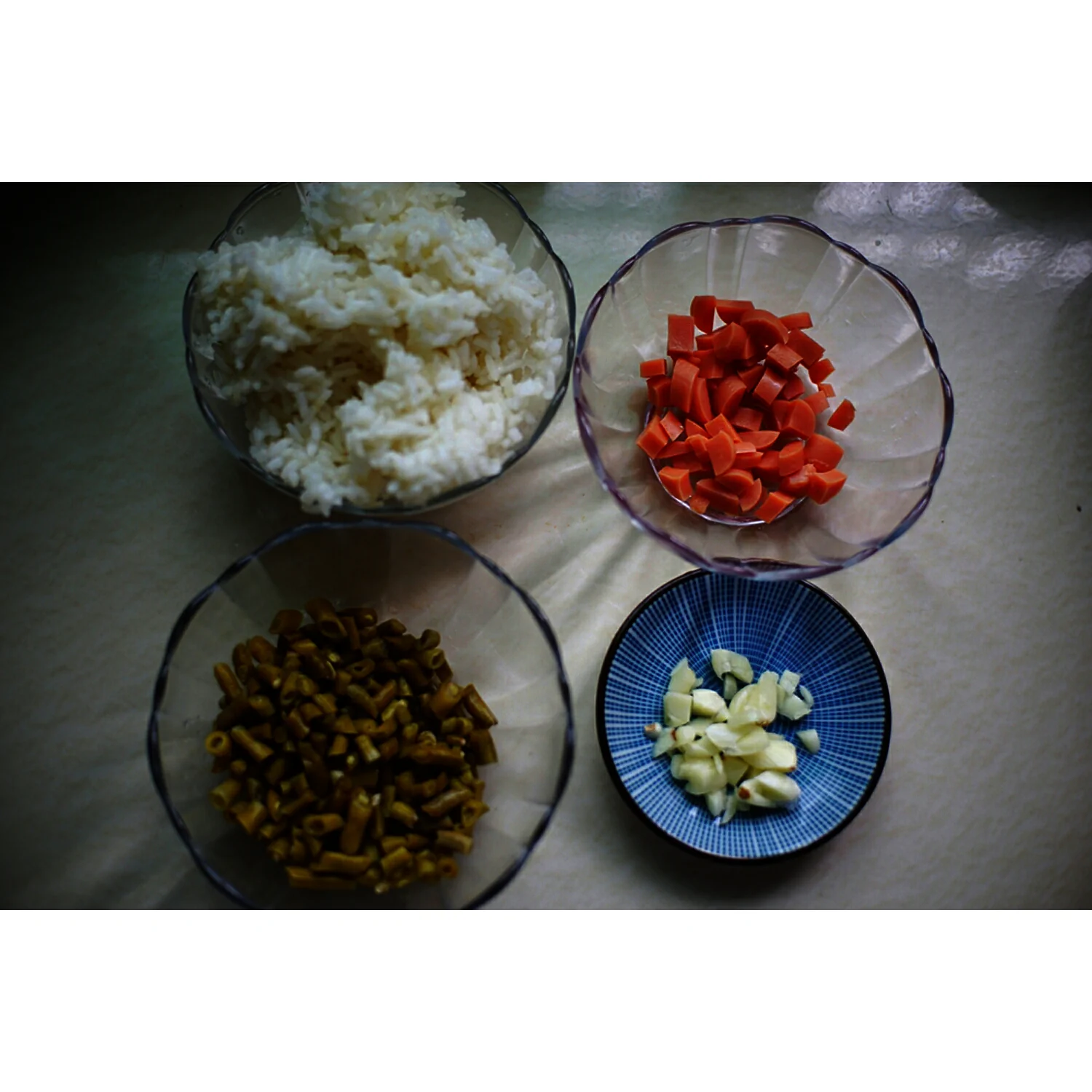 Arroz frito con judías verdes encurtidas - Step 1
