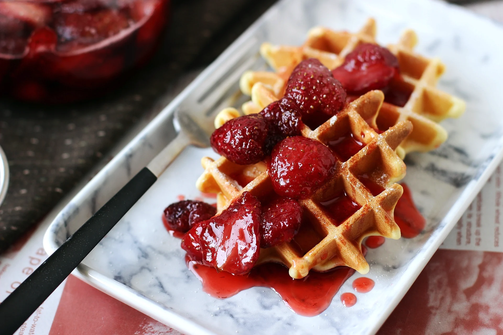 Finished dish photo of roasted strawberries