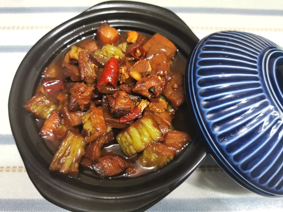 Photo du plat fini de Porc Braisé au Melon Amer Fait Maison
