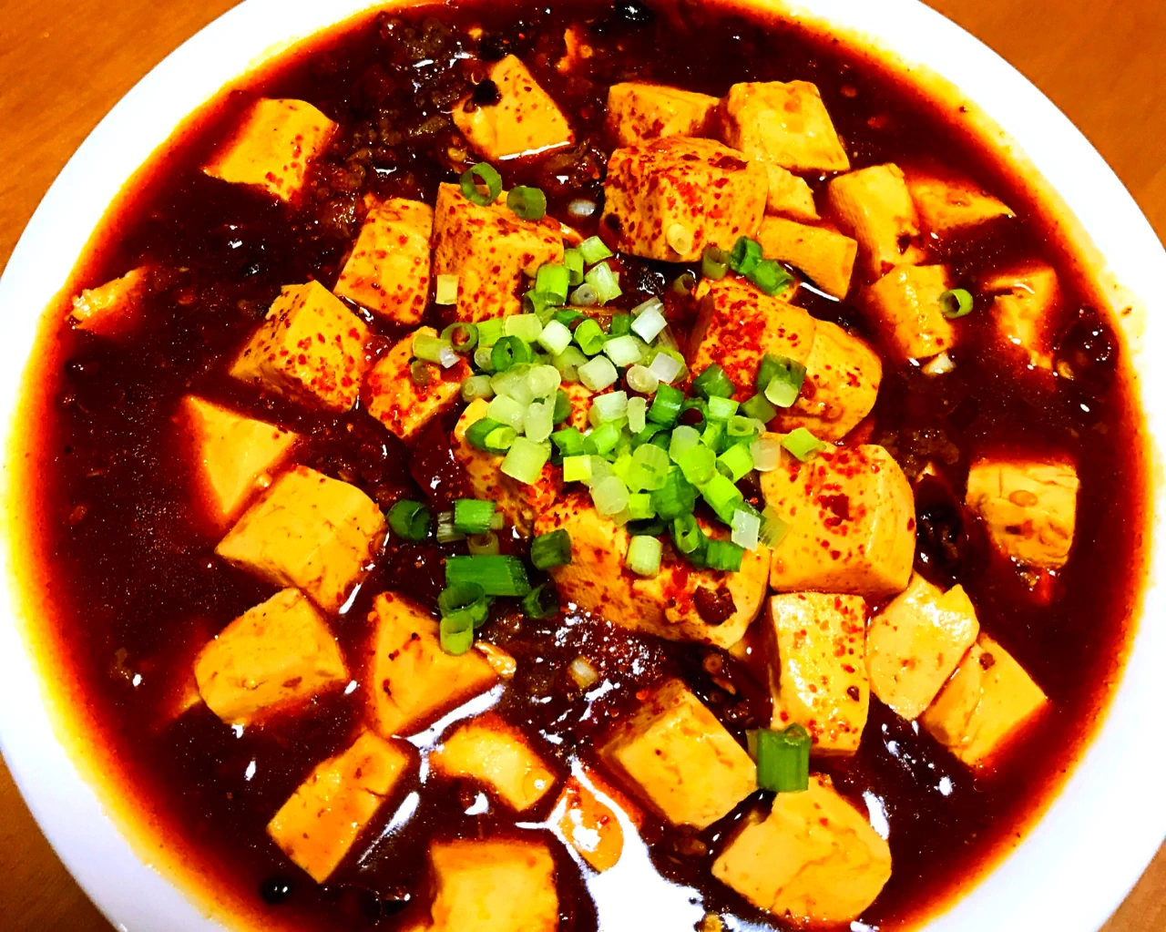 Foto del plato terminado de Mapo Tofu (Versión Lao Gan Ma)