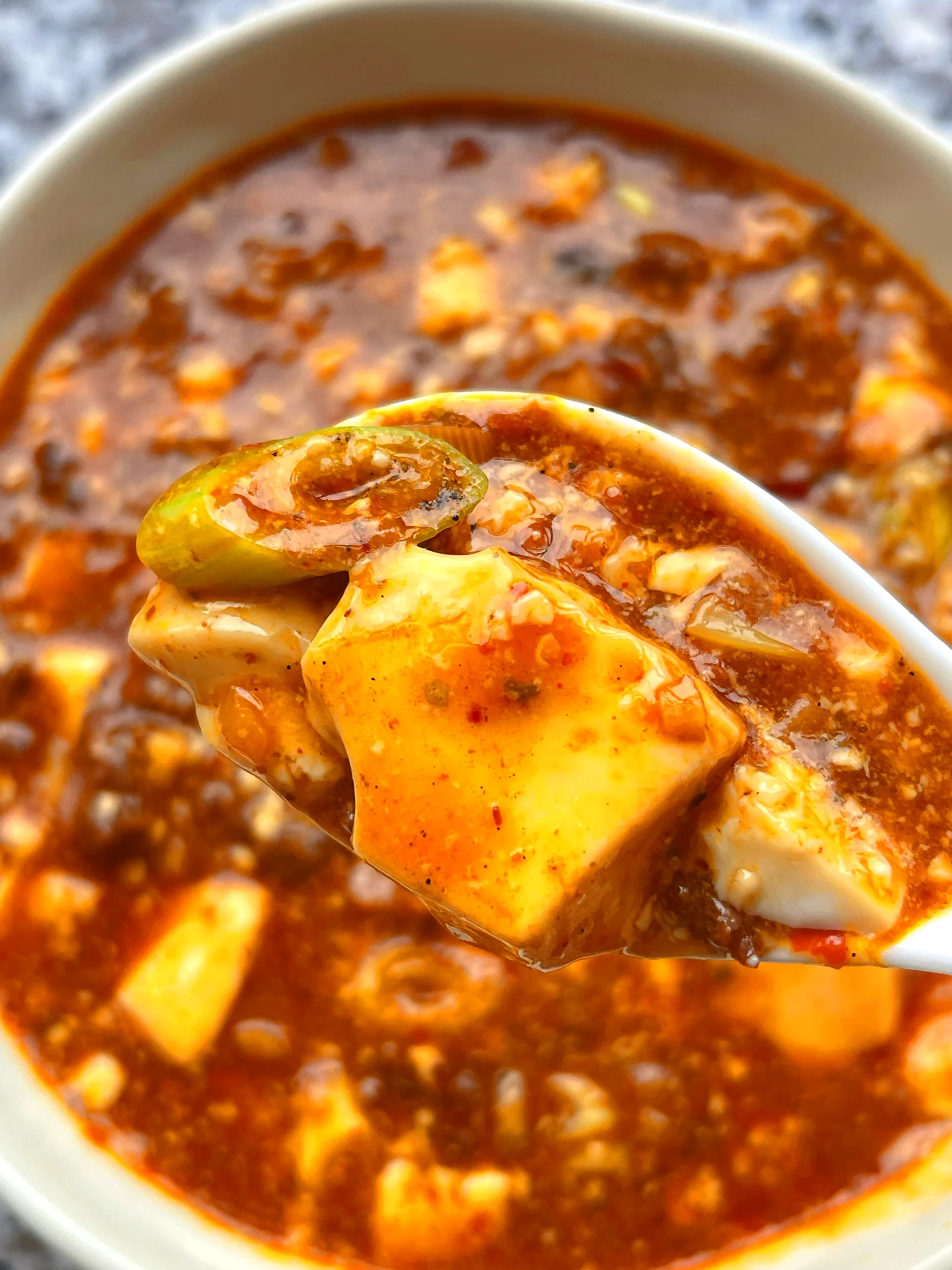 Foto del plato terminado de Mapo Tofu