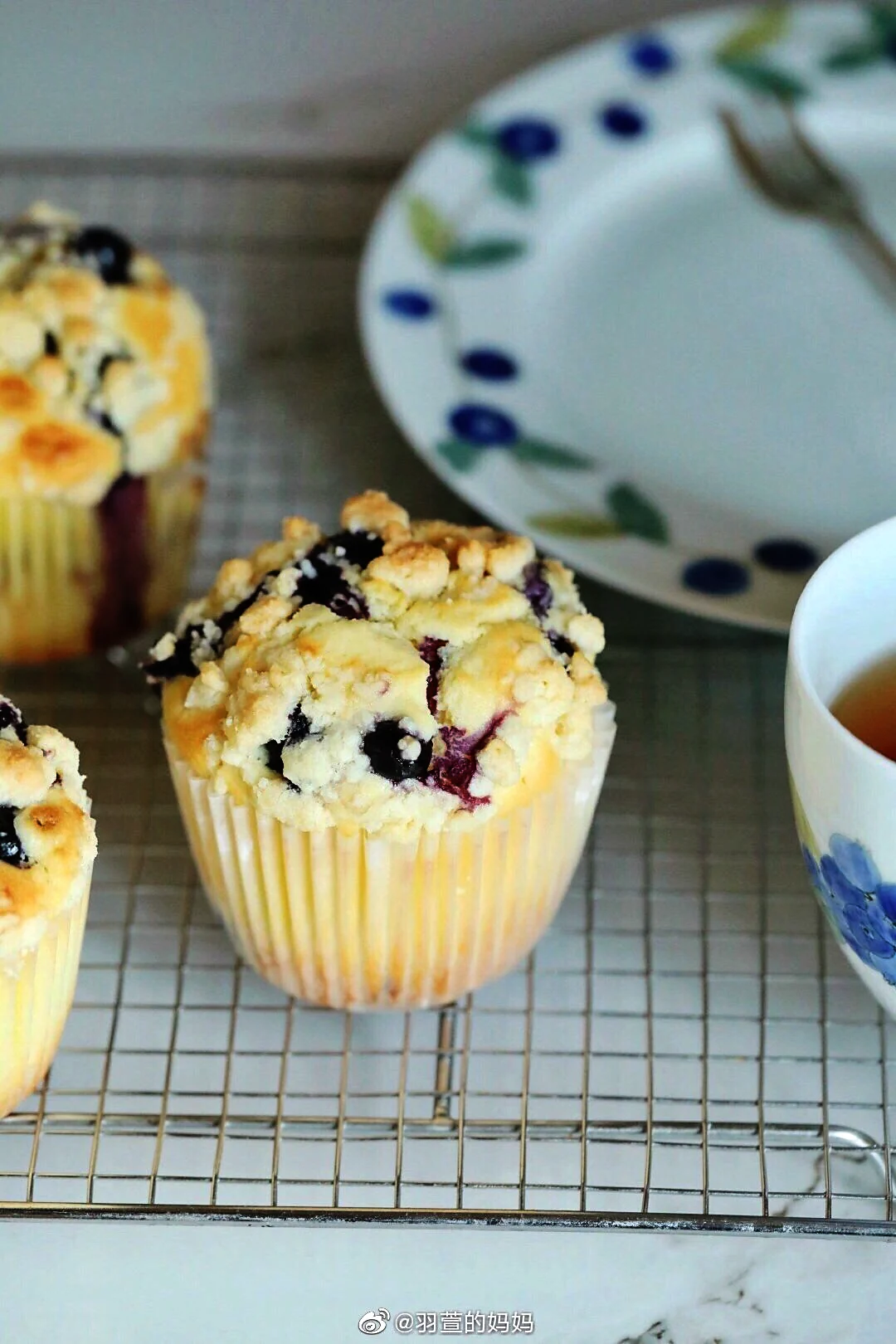 블루베리 머핀의 완성된 요리 사진