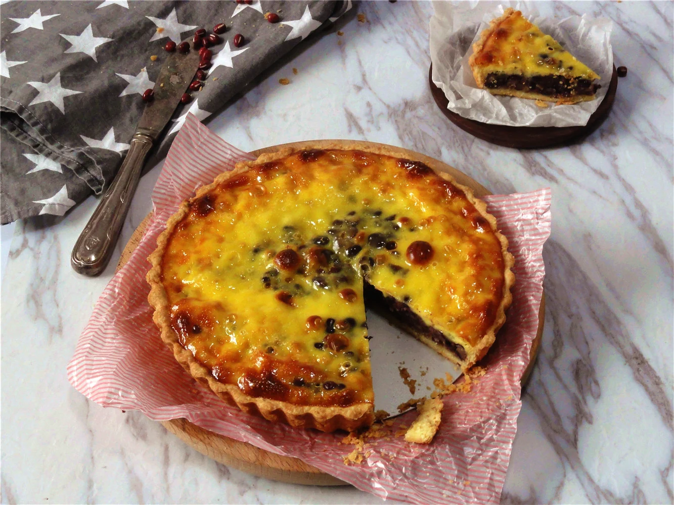 小豆クリームタルトの完成品の写真