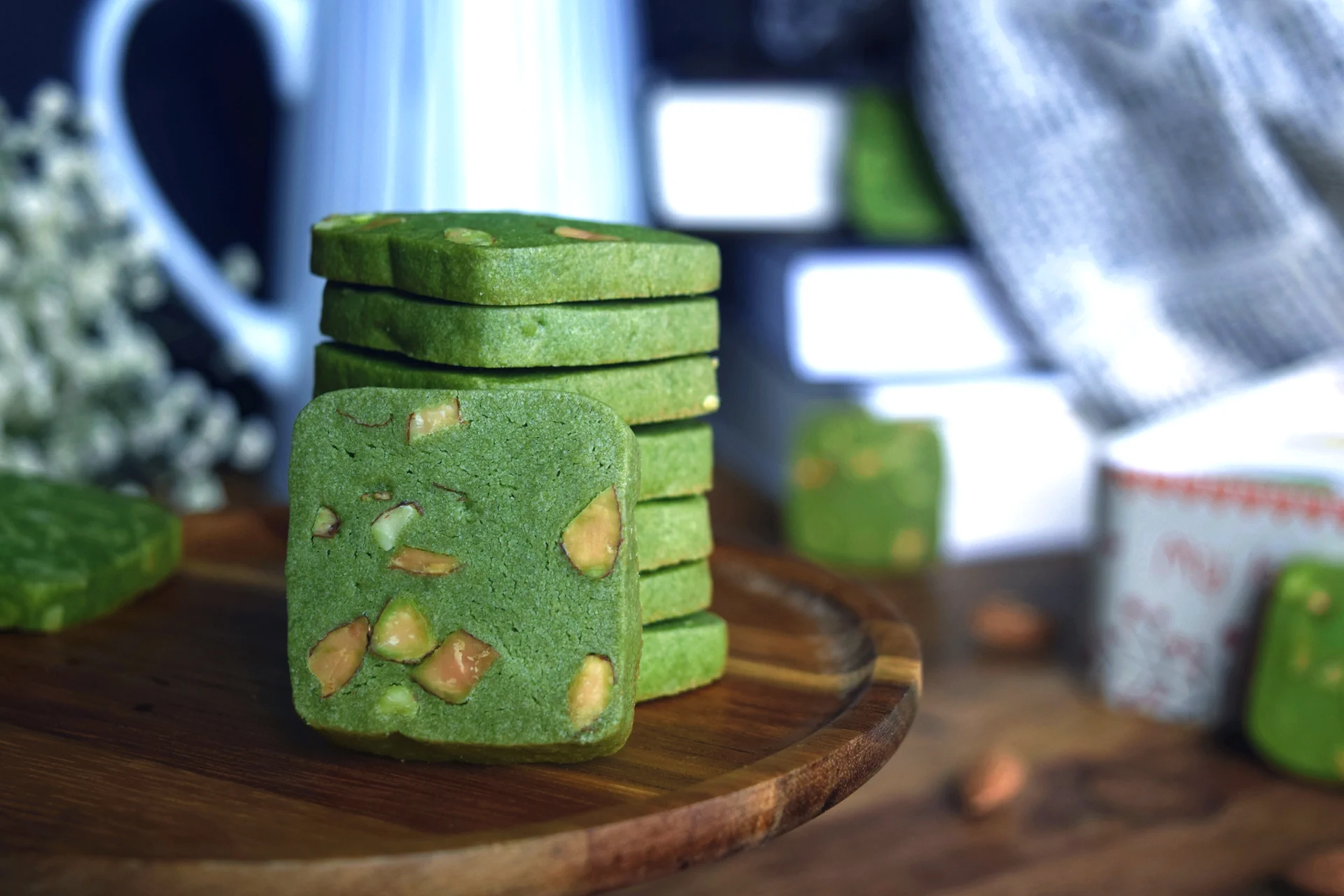Finished dish photo of Matcha Almond Cookies
