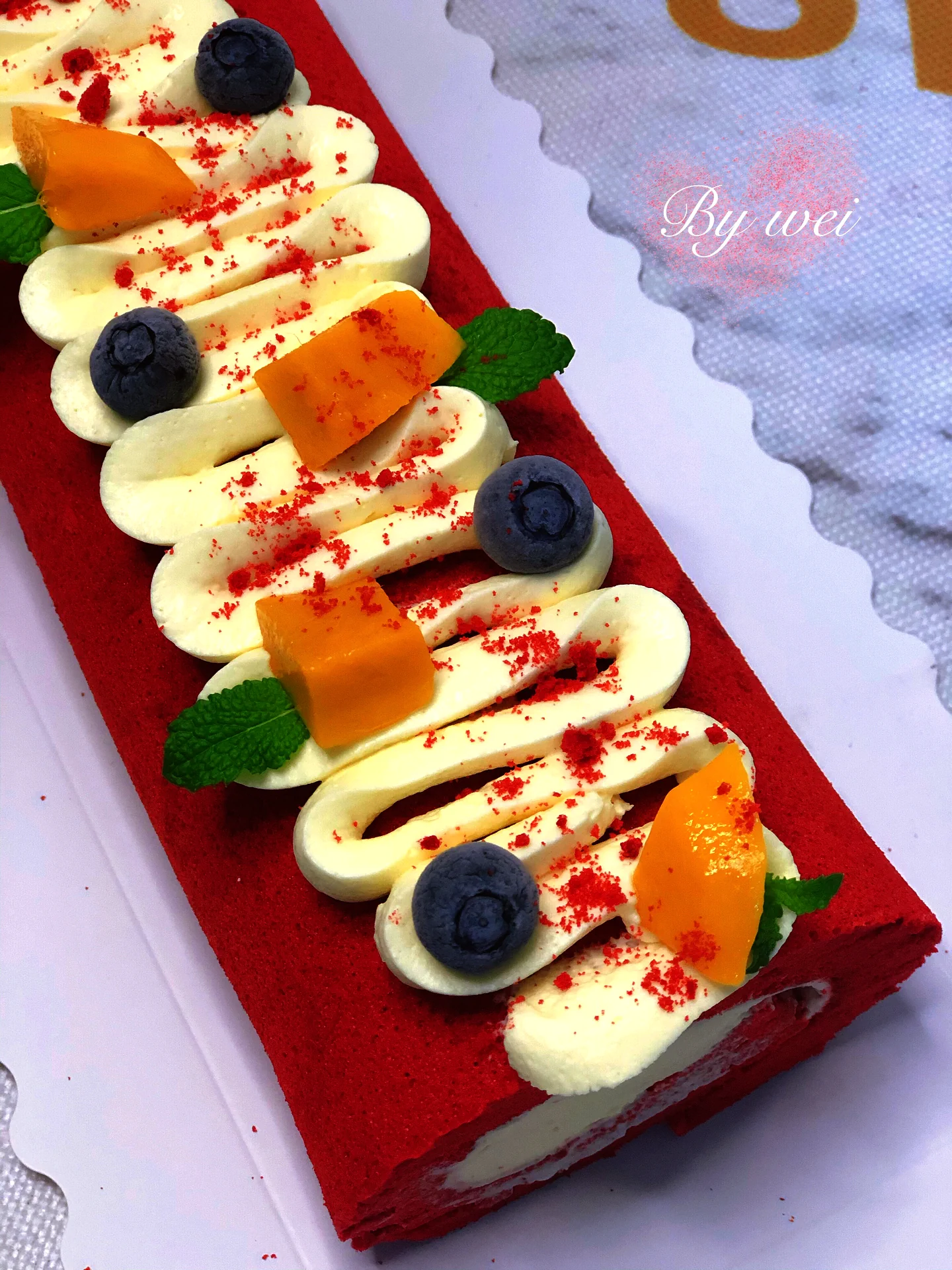 Photo du plat fini de Bûche Cheesecake Red Velvet