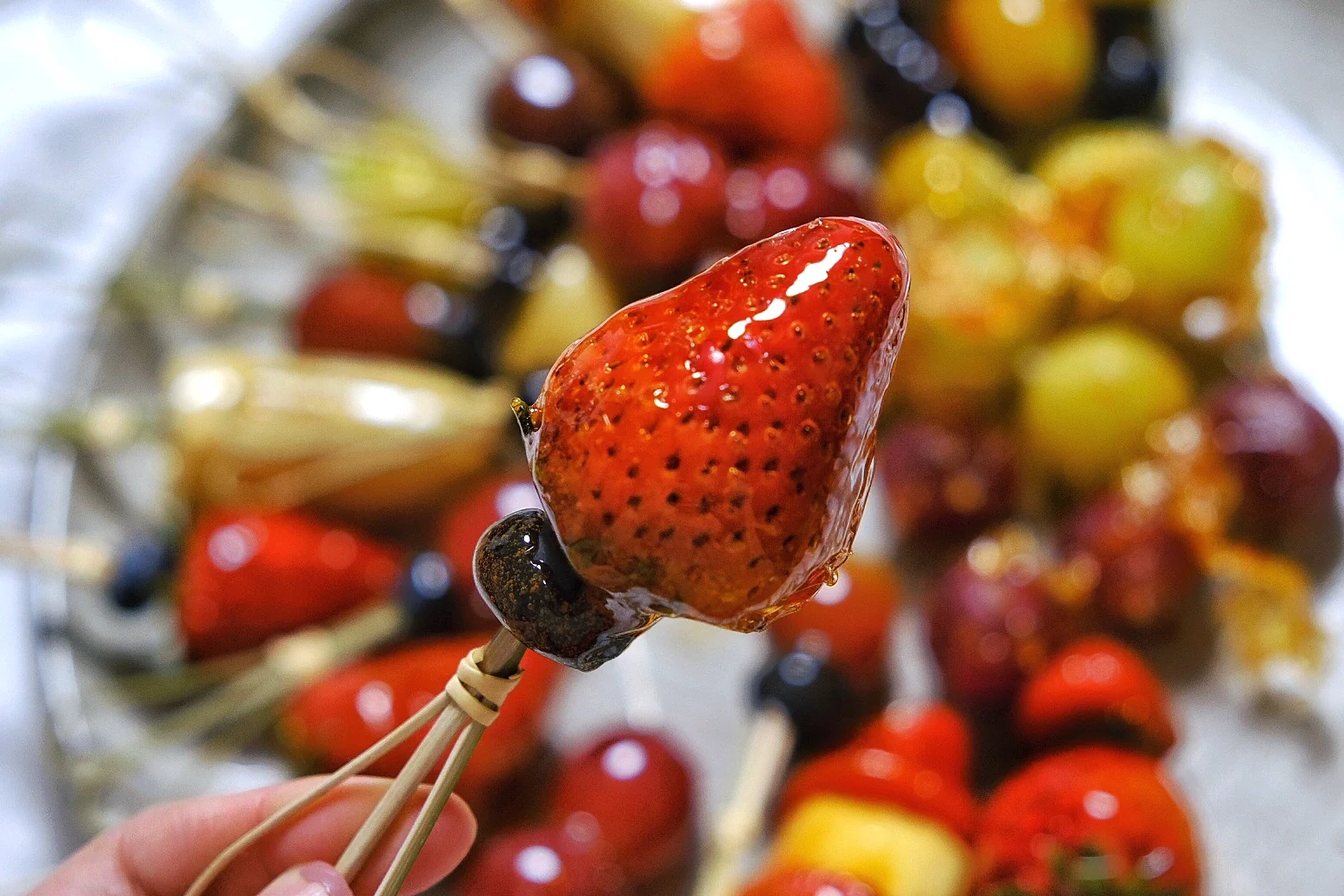 氷砂糖葫芦（イチゴ🍓）の完成品の写真