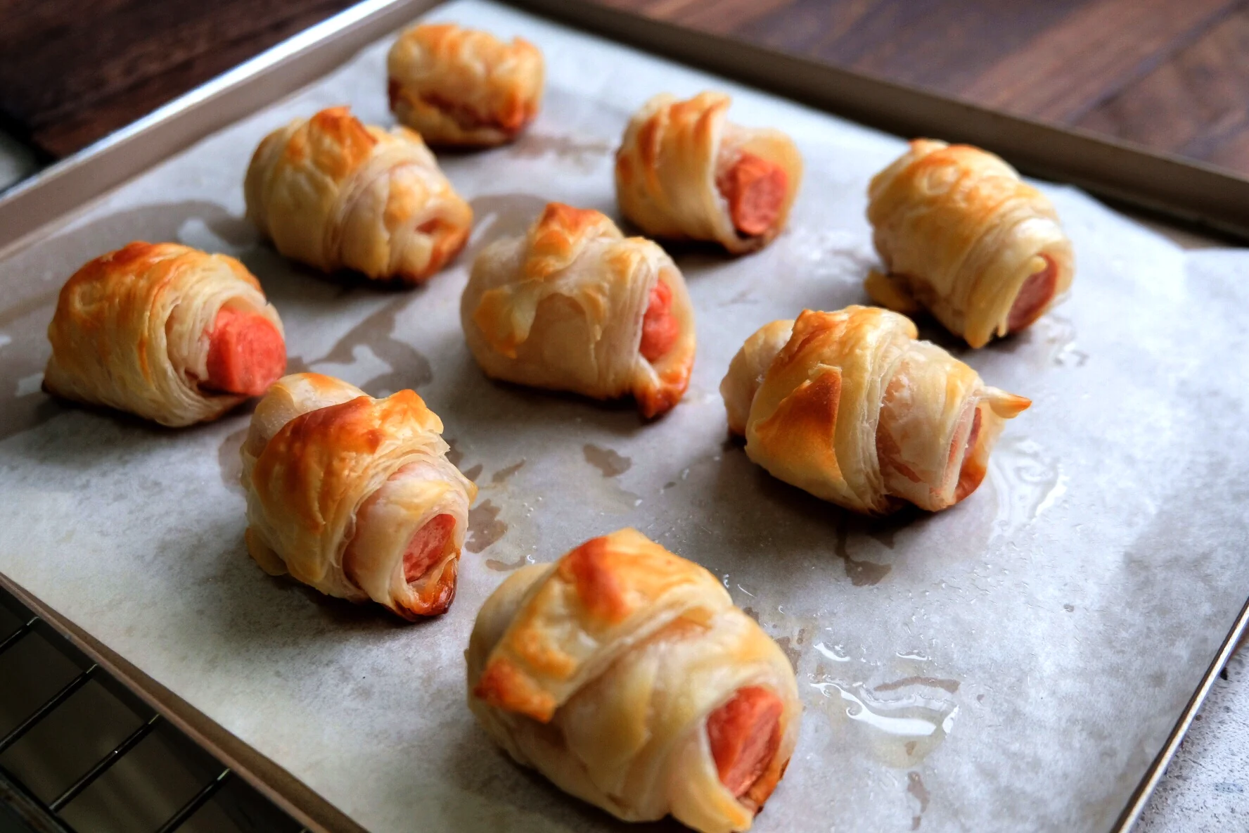 Rollitos de croissant con jamón hechos con paratha - Step 9