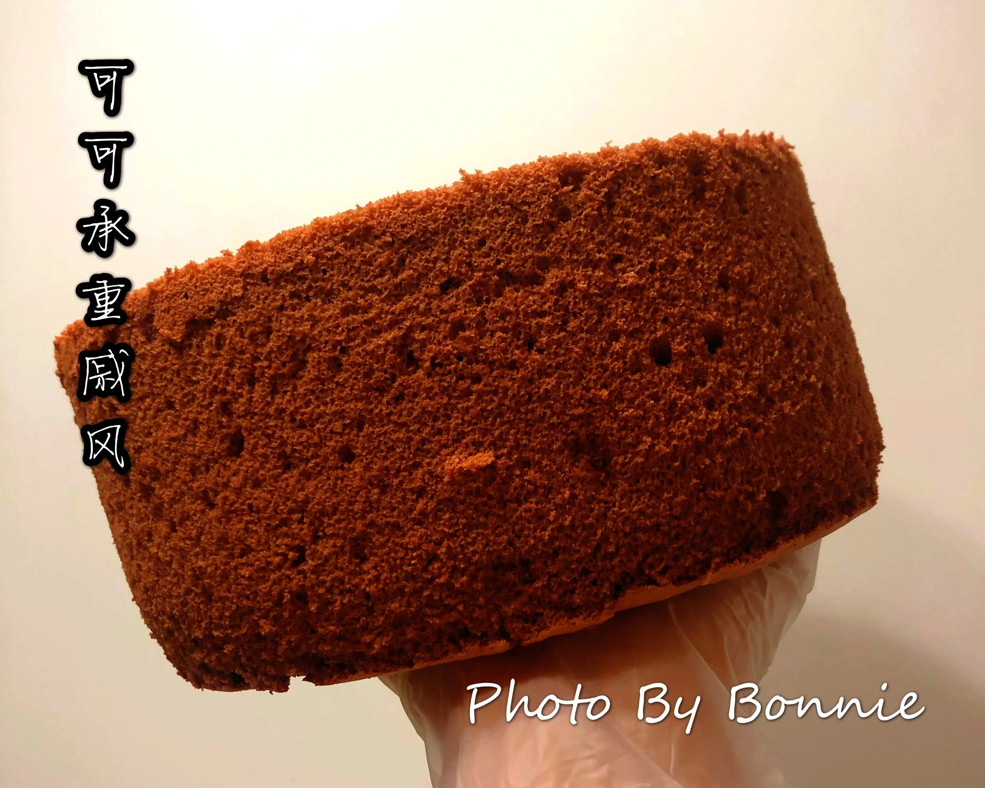 Foto del plato terminado de Chiffon de cacao estable – versión extra alta (molde de 15 cm y de 20 cm)