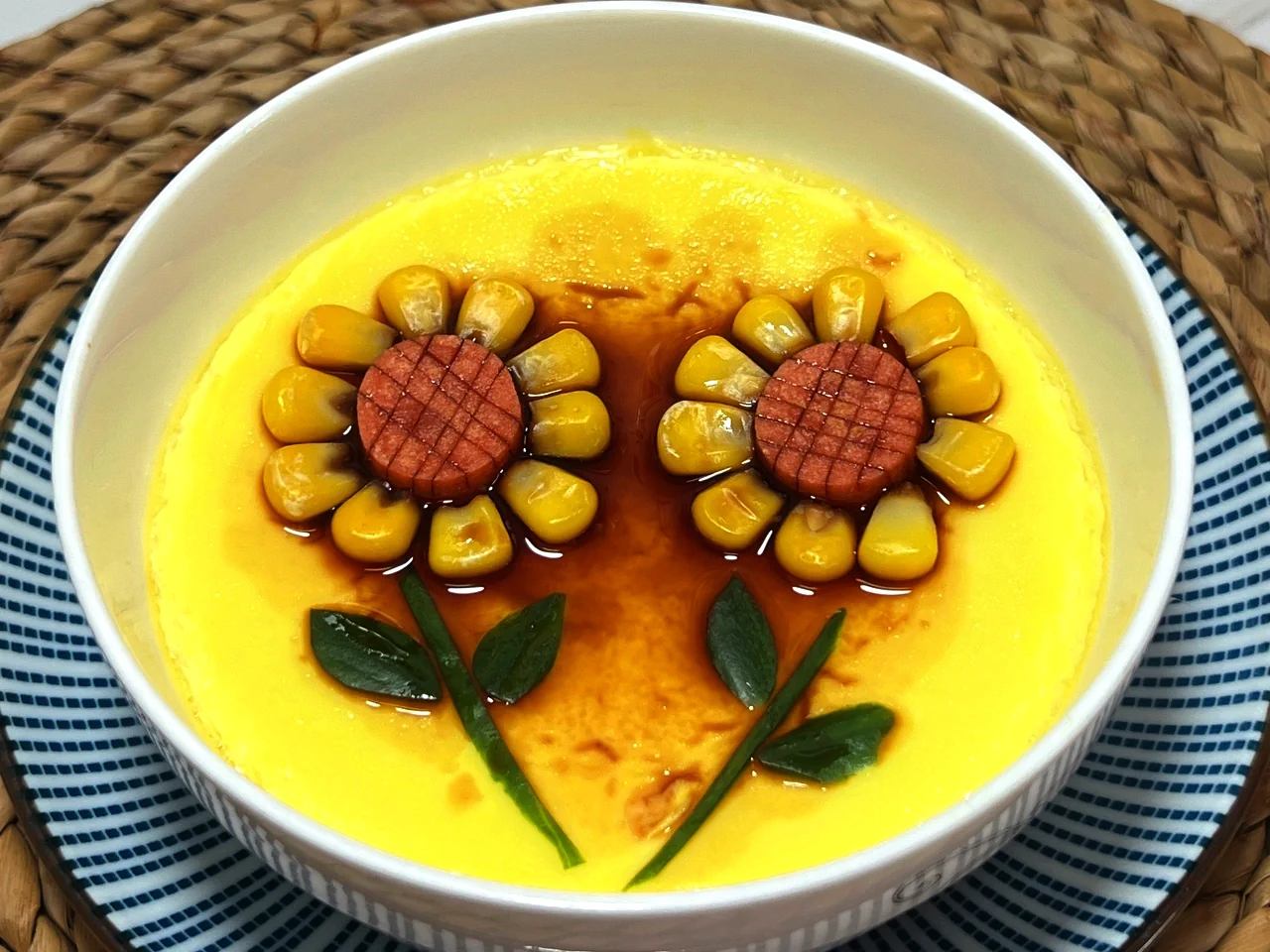 Photo du plat fini de Flan d'œuf vapeur Tournesol