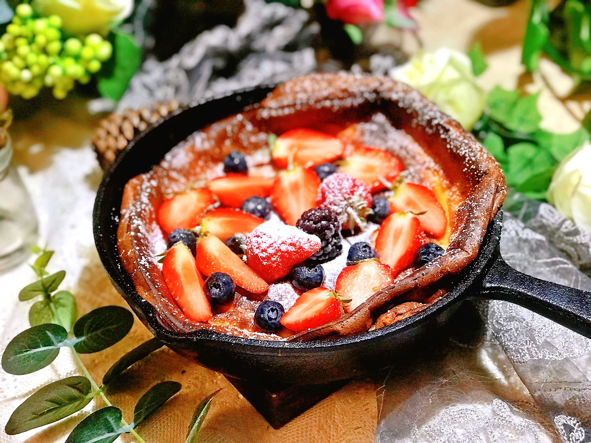 オーブン型で作る🔥秘密のダッチベビーパンケーキ㊙️ 鋳鉄フライパン不要の完成品の写真