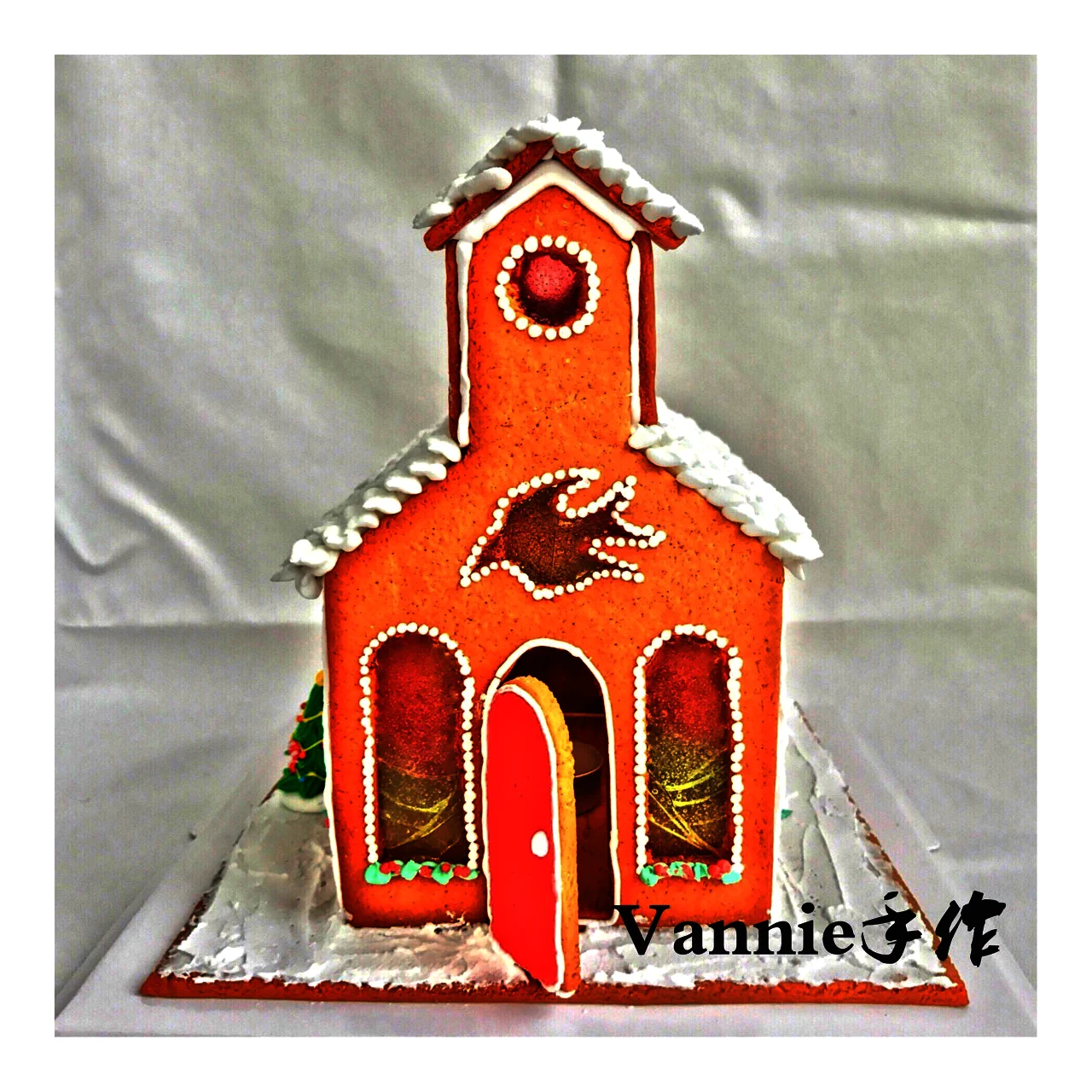 Casa de jengibre navideña súper fácil (versión avanzada: iglesia de jengibre) - Step 9