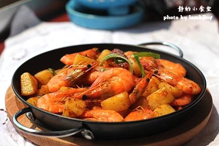 Finished dish photo of Dry Pot Potato Shrimp