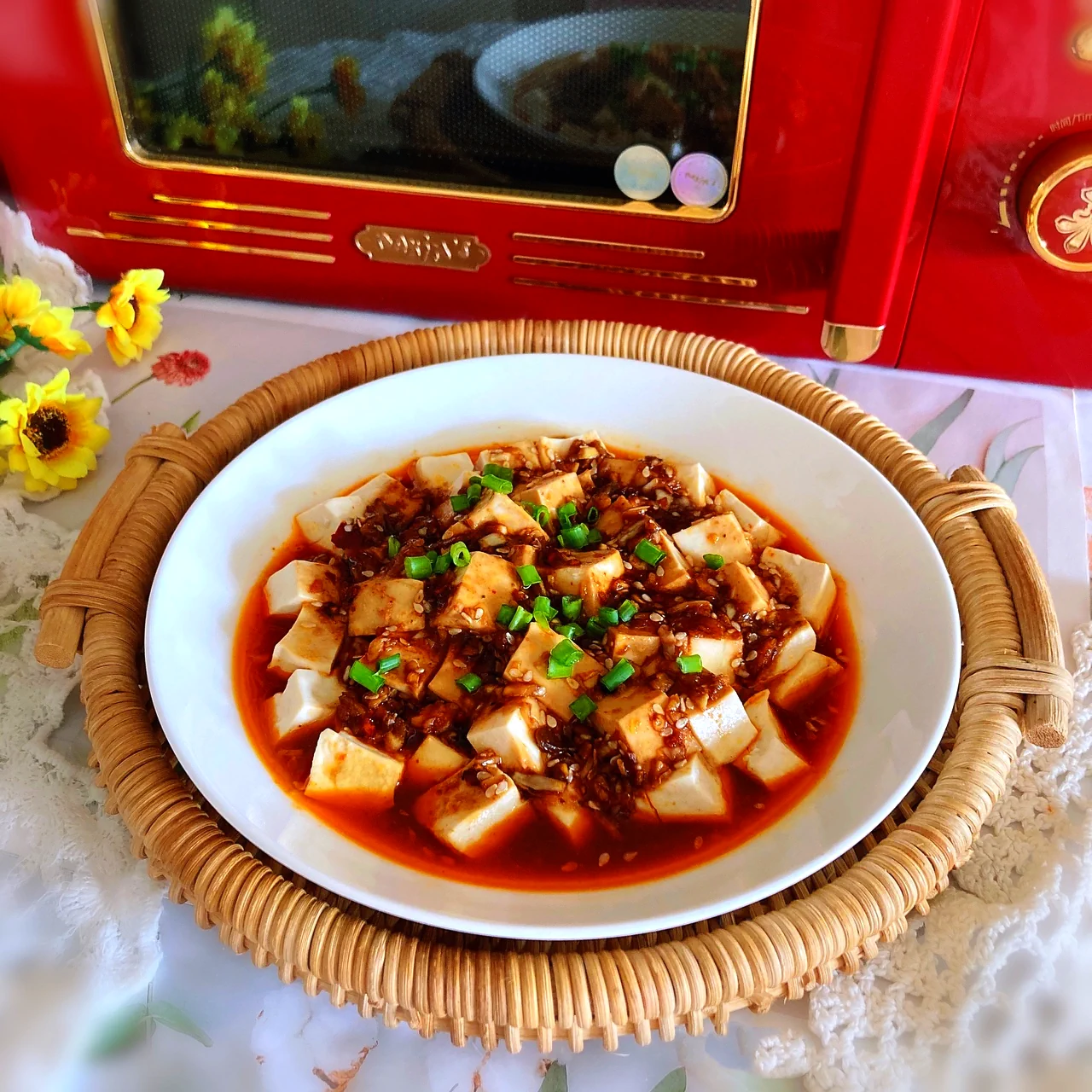 Foto del plato terminado de Mapo Tofu Microondas | Microondas Maxim Le Mans