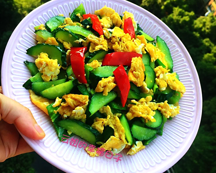 Finished dish photo of Stir-fried Cucumber with Eggs