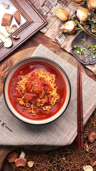 Foto do prato finalizado de Macarrão Instantâneo Zhang Yunlei