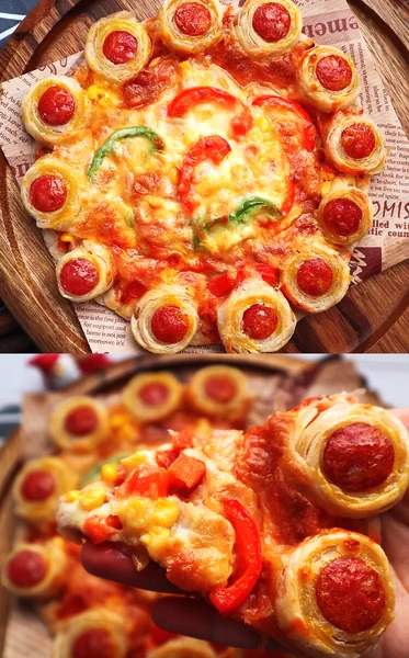 🔥无需和面❗️超好吃手抓饼披萨🍕的成品展示图