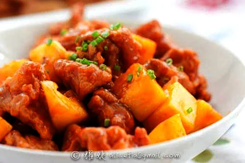 Photo du plat fini de Poulet Aigre-Doux à l'Ananas