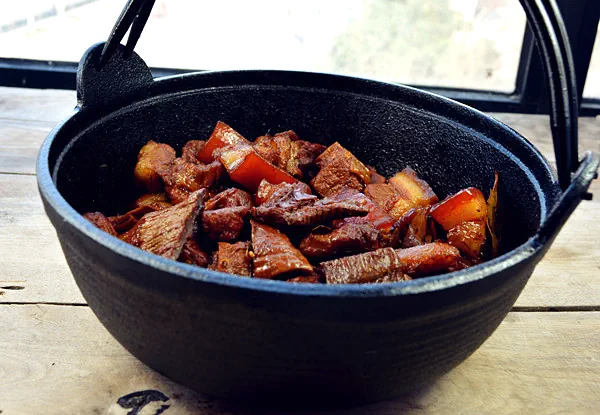 Foto del plato terminado de Cerdo estofado con brotes de bambú secos