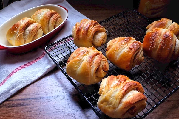 Foto del plato terminado de Brioches de Canela sin Amasar