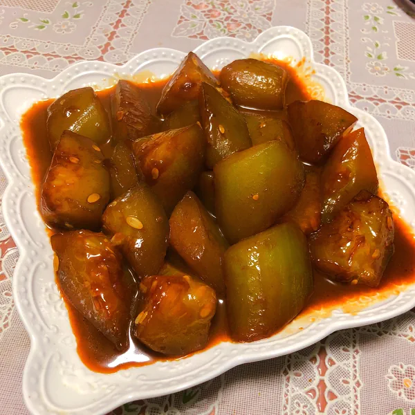 Foto del plato terminado de Pepino Grande Frito – Aún Más Delicioso que el Cerdo Guisado