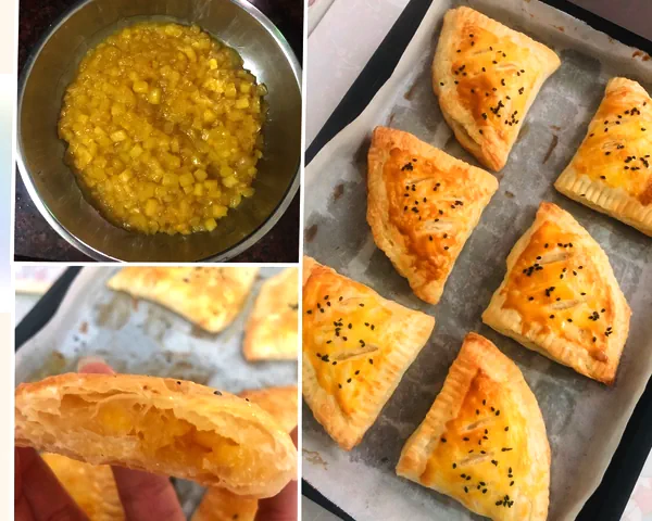 Photo du plat fini de Tourte à l’ananas façon crêpe à la ciboule (avec garniture d’ananas maison)