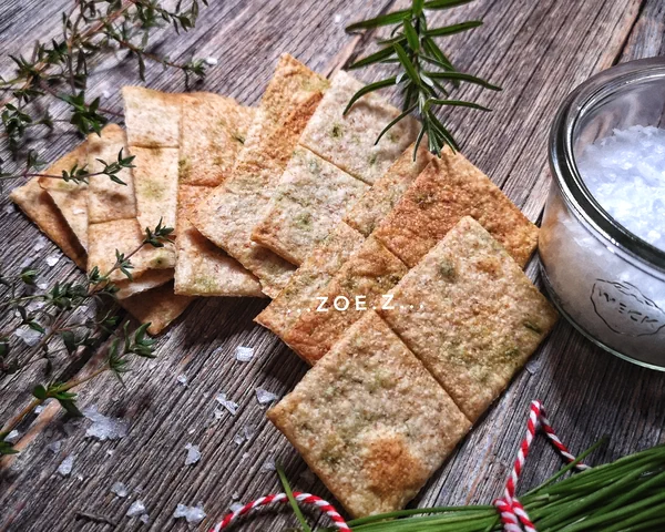 Photo du plat fini de Quand le levain de rebut vient à la rescousse – Crackers sodas à la ciboule