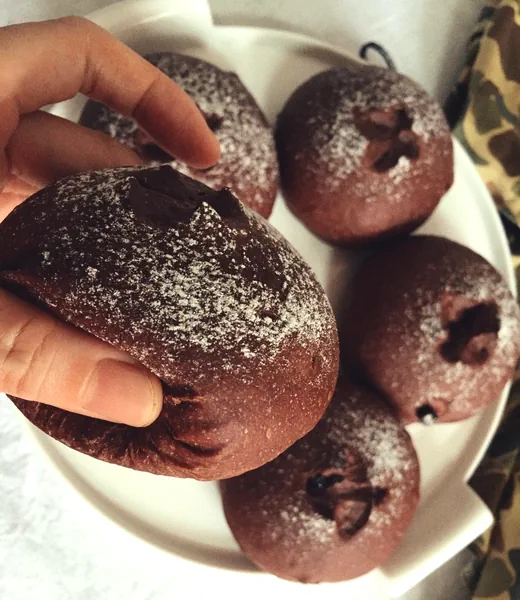 Foto del plato terminado de Pan de chocolate jugoso con arándanos ~ Masa madre natural (Poolish)
