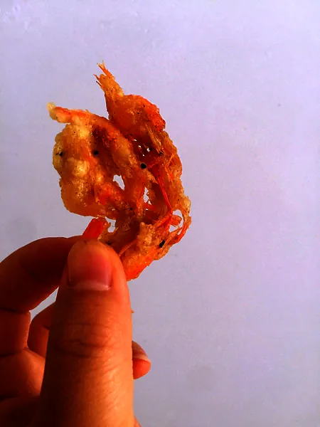 Foto del plato terminado de Gambas de río crujientes