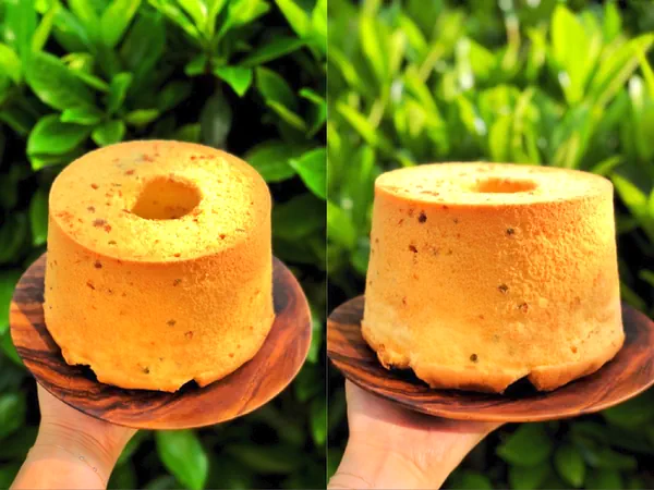 Fertiggestelltes Gericht von Luftiger Schalotten-Chiffon-Kuchen