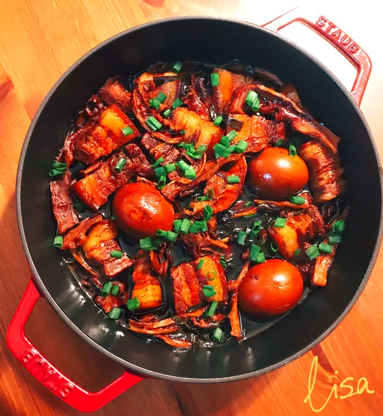 Foto del plato terminado de Bambú y Panceta de Cerdo Estofada, Preparados Secretamente