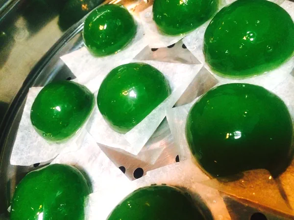 Foto del plato terminado de Bollos de arroz verde