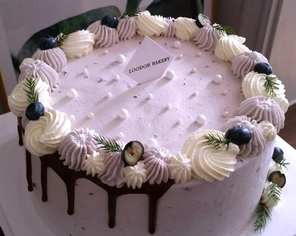 Fertiggestelltes Gericht von Blaubeerkuchen