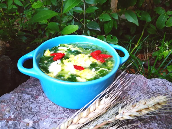 Foto do prato finalizado de Pudim de ovo com tofu e legumes