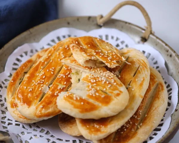 Photo du plat fini de Pâtisserie semelle à l'huile de ciboule (faible en huile et en sucre)