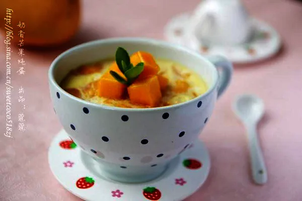 Photo du plat fini de Flan mangue au lait