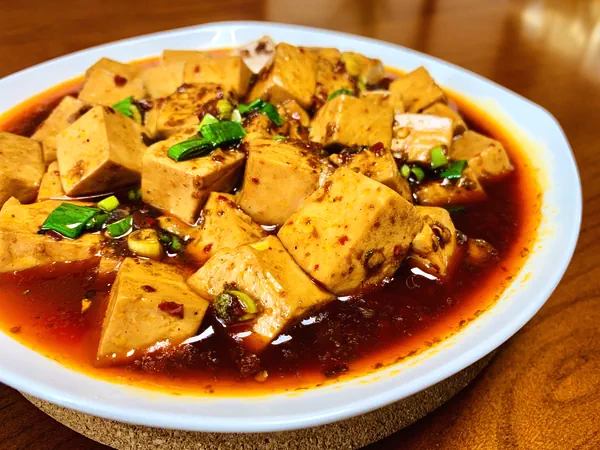 Foto del plato terminado de Base de Fondue de Tofu Mapo