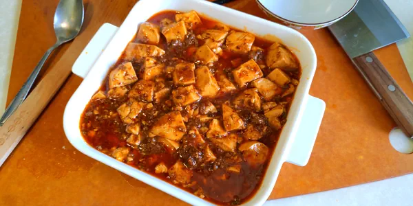 Foto del plato terminado de Mapo Tofu